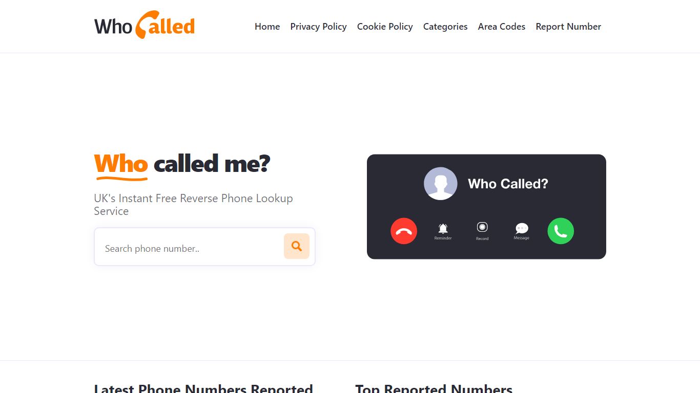 Who Called Me? | UK's Instant Free Reverse Phone Lookup Service